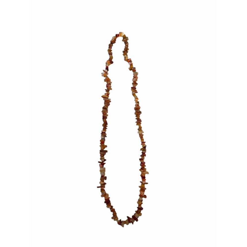 Vintage Natural Baltic Amber Chunky Chip Necklace 25” Continuous Strand NO CLASP